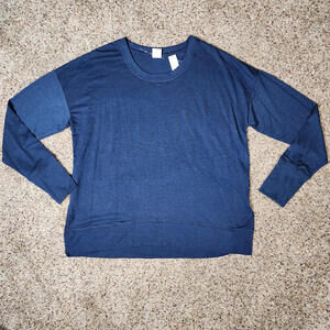 NWT Women's Avia Long Sleeve Soft Tee Shirt Navy Blue Athletic Large